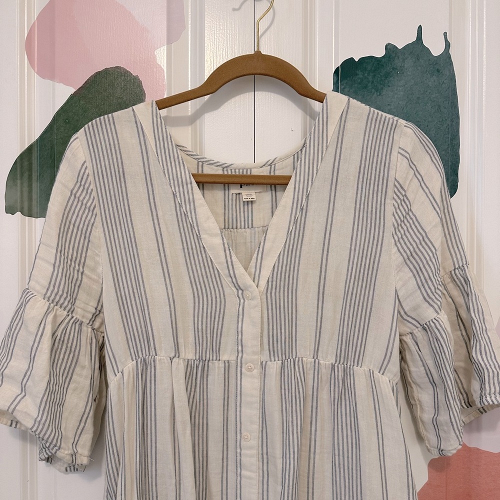 NWOT Pact Women's East Coast Stripe The Coastal Midi Dress